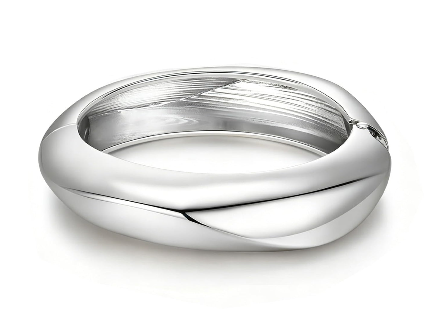MTINEAPS Gold Bangle Bracelets for Women Teens Trendy Chunky Adjustable Twist Cuff Bracelet Jewelry Gifts (Silver - Style B)