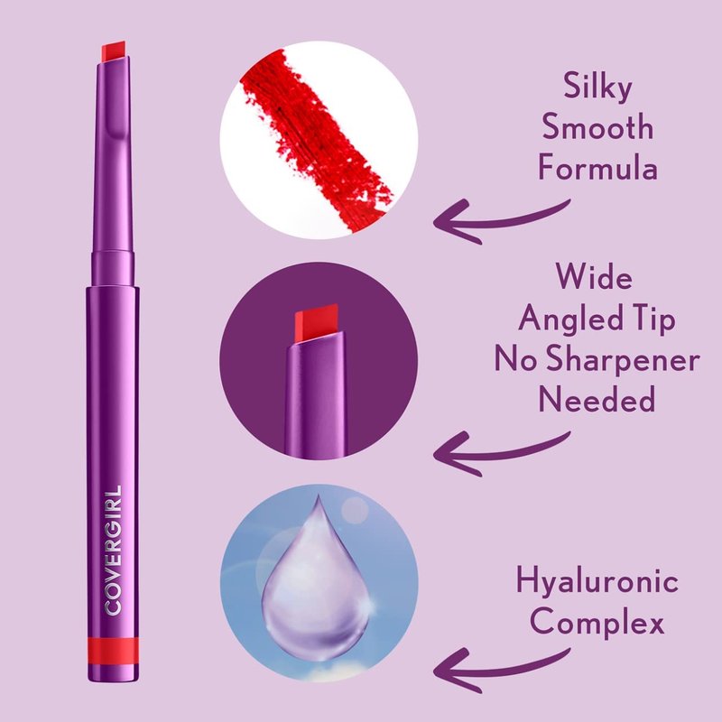 COVERGIRL Simply Ageless Lip Flip Liner, Brilliant Coral, Pack of 4