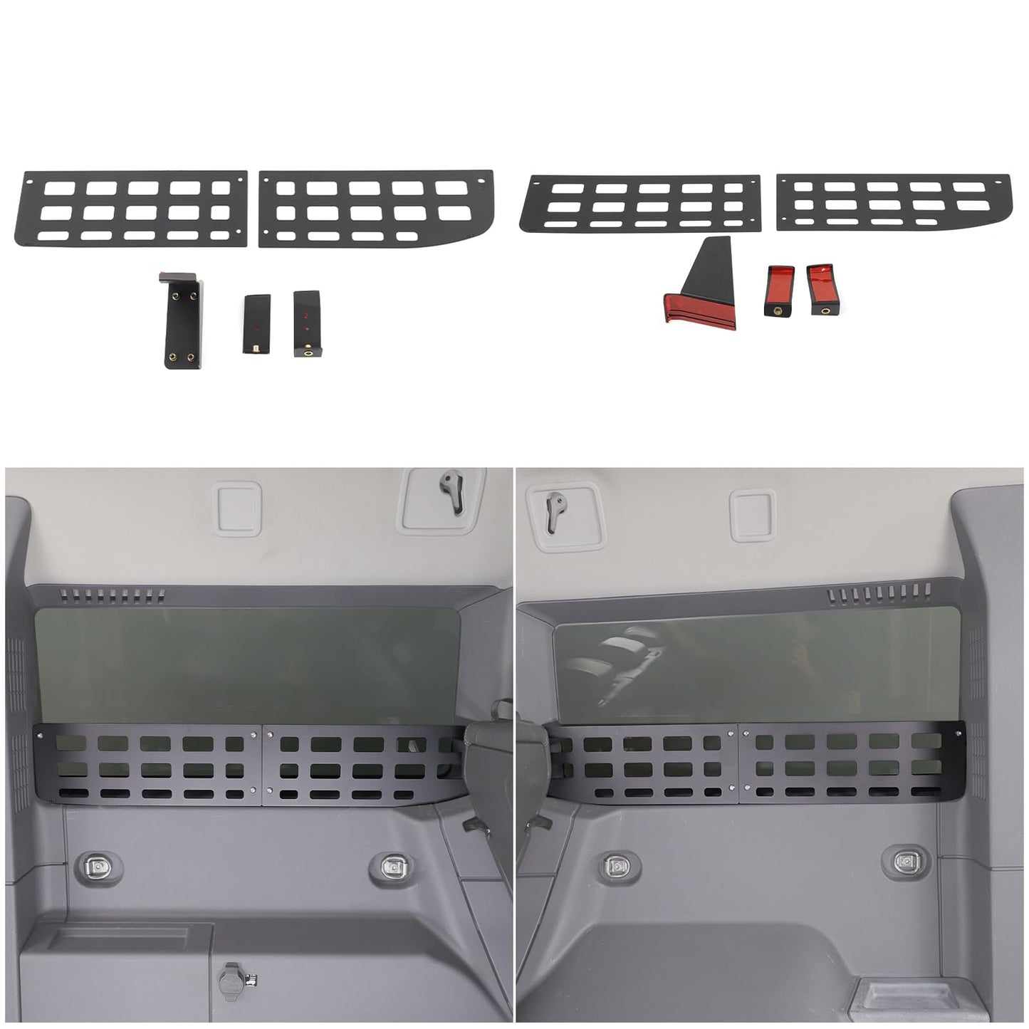 Trunk side window storage enclosure Compatible with Ineos Grenadier 2020-2025 Rear Window Storage Rack Bracket on The Side of The Trunk，Molle Panel Side Fence Storage Tray Accessories (Left+Right)