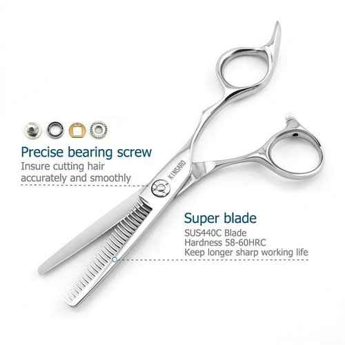 5.75 INCH Hair Cutting Scissors and 5.75 INCH Hair Thinning Shears 440C Hair Scissors Set Kinsaro