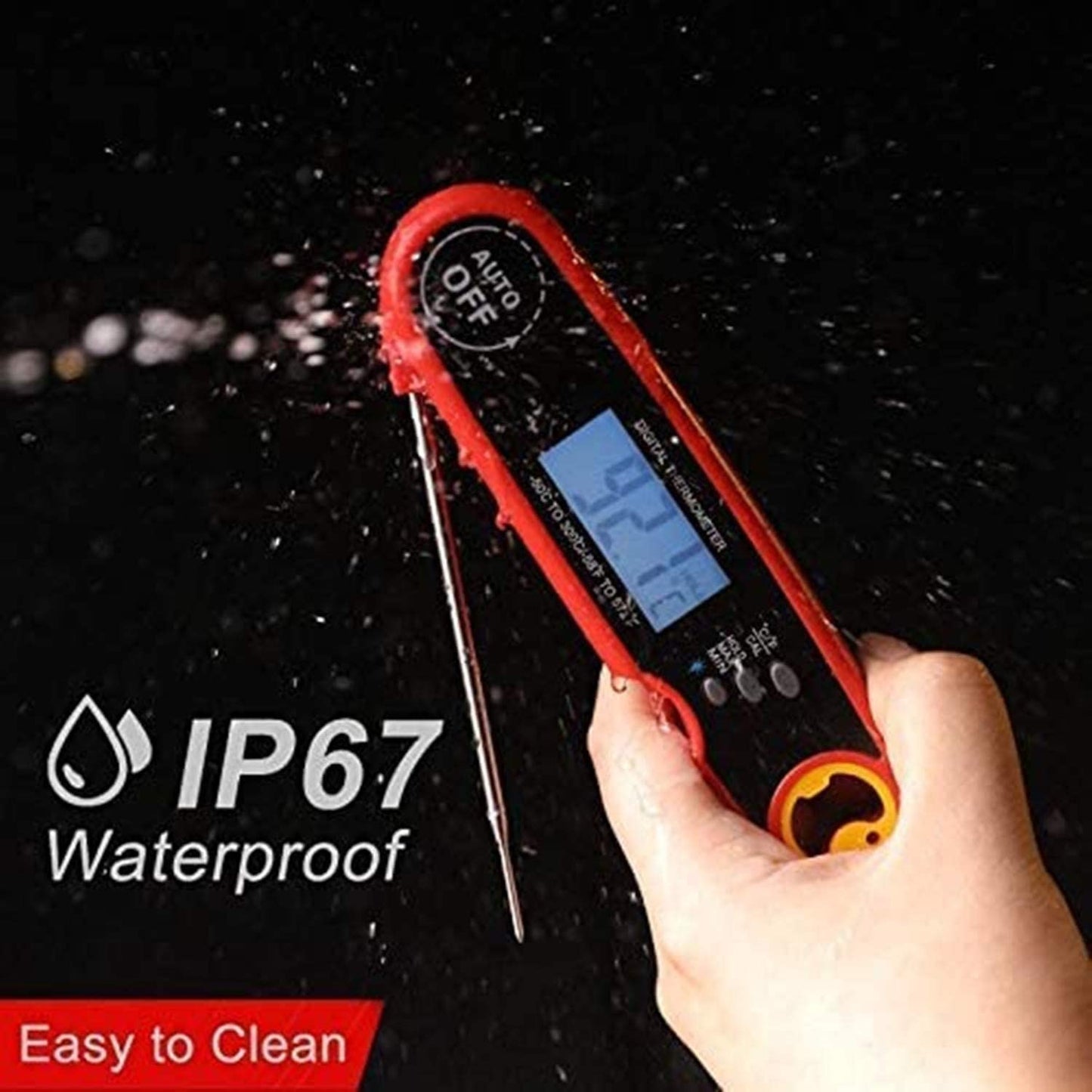GIENEX Meat Thermometer, Food and Candy Thermometer Instant Read, Digital Thermometer for Kitchen Cooking Food Candy Oil Deep Fry Outdoor BBQ Grill Smoker, Ultra Fast and Waterproof