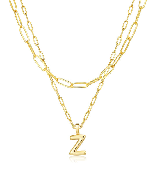adoyi Gold Heart Initial Necklaces for Women Hers Dainty 14K Gold Plated Layered Letter Z Pendant Necklace Stack Jewelry Birthday Valentines Gifts for Women Mom Wife