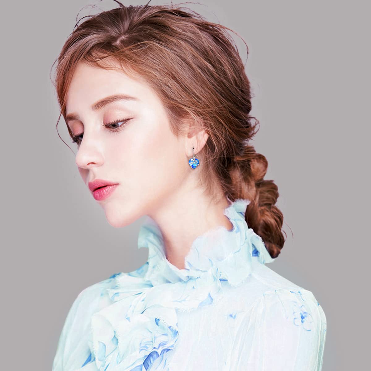 TOUPOP Topaz December Birthstone Earrings 925 Sterling Silver December Birth Flower Holly Earrings Jewelry Birthday Mothers Day Gifts for Women Mom Her