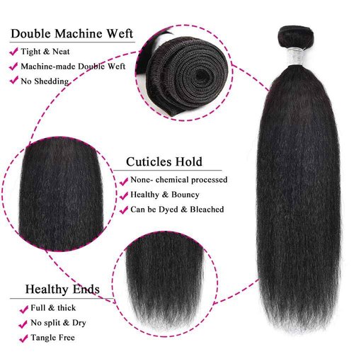 Kinky straight Human Hair Bundles Yaki Straight Human Hair 18 20 22 inch 100% Unprocessed Brazilian Virgin Hair Kinky Straight Bundles Sew in