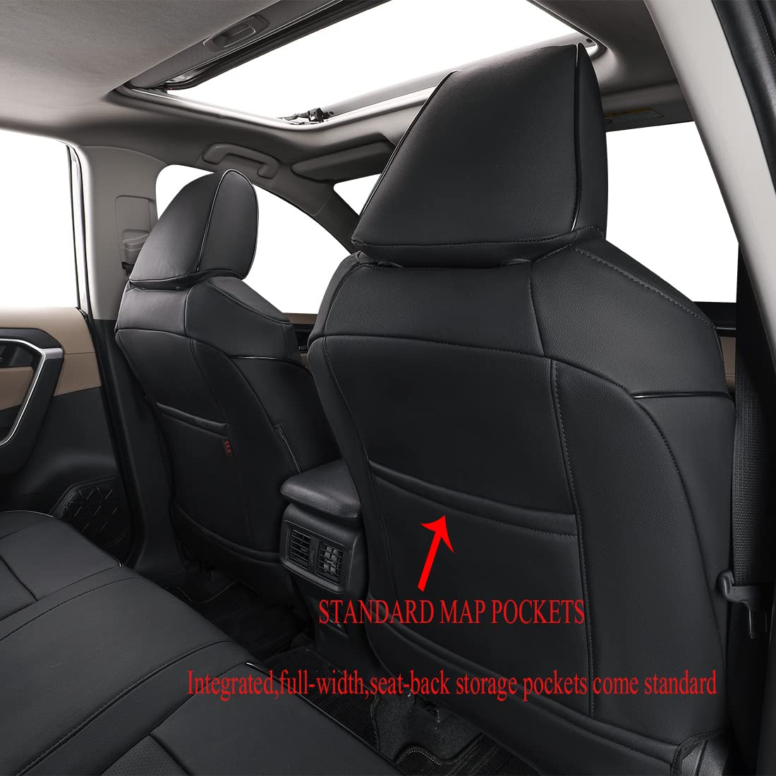 EKR Corolla Seat Cover Custom Fit for Toyota Corolla 2023 2024 2025 2026 LE, Leather Car Seat Cover Full Set-Faux Leather (Black)