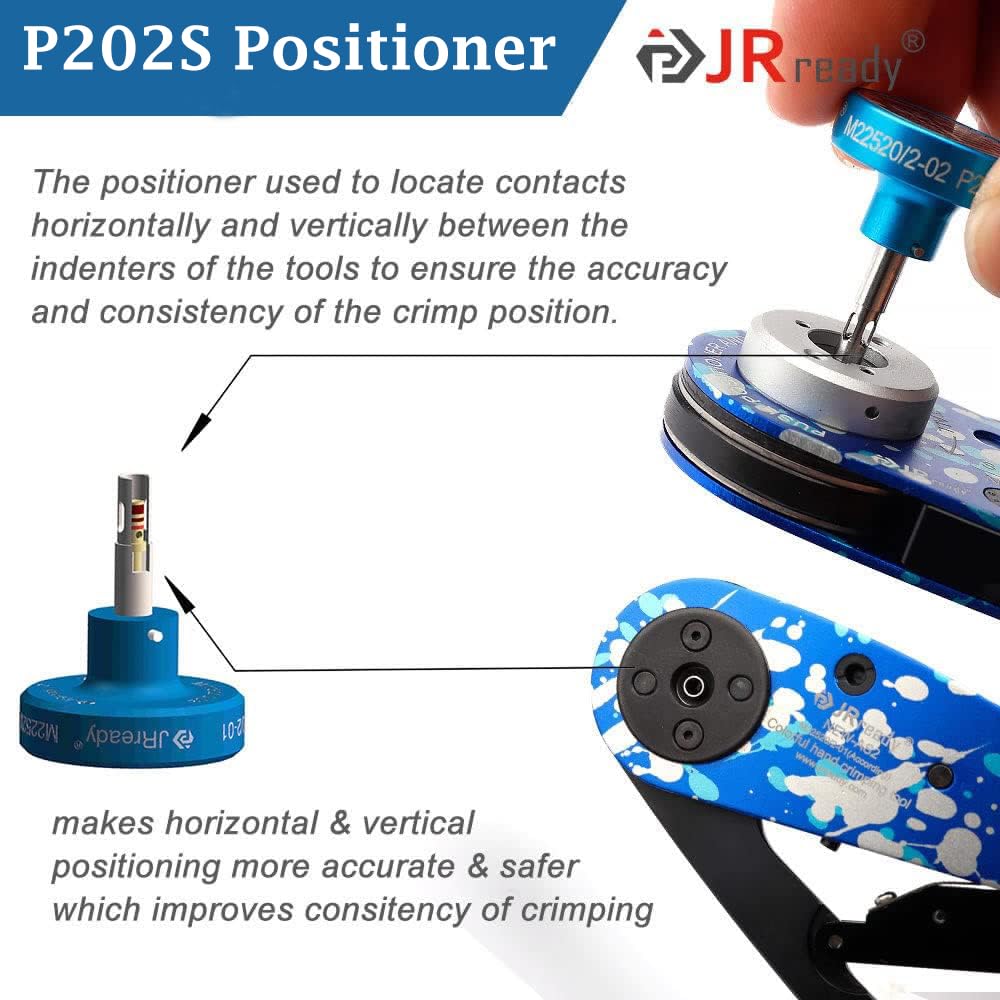 JRready NEW AS2 Adjustable Indent Crimp Tools M22520 2 01 Standard Aviation Crimper for Miniature and Sub-miniature Connectors 32 to 20 AWG wire harness