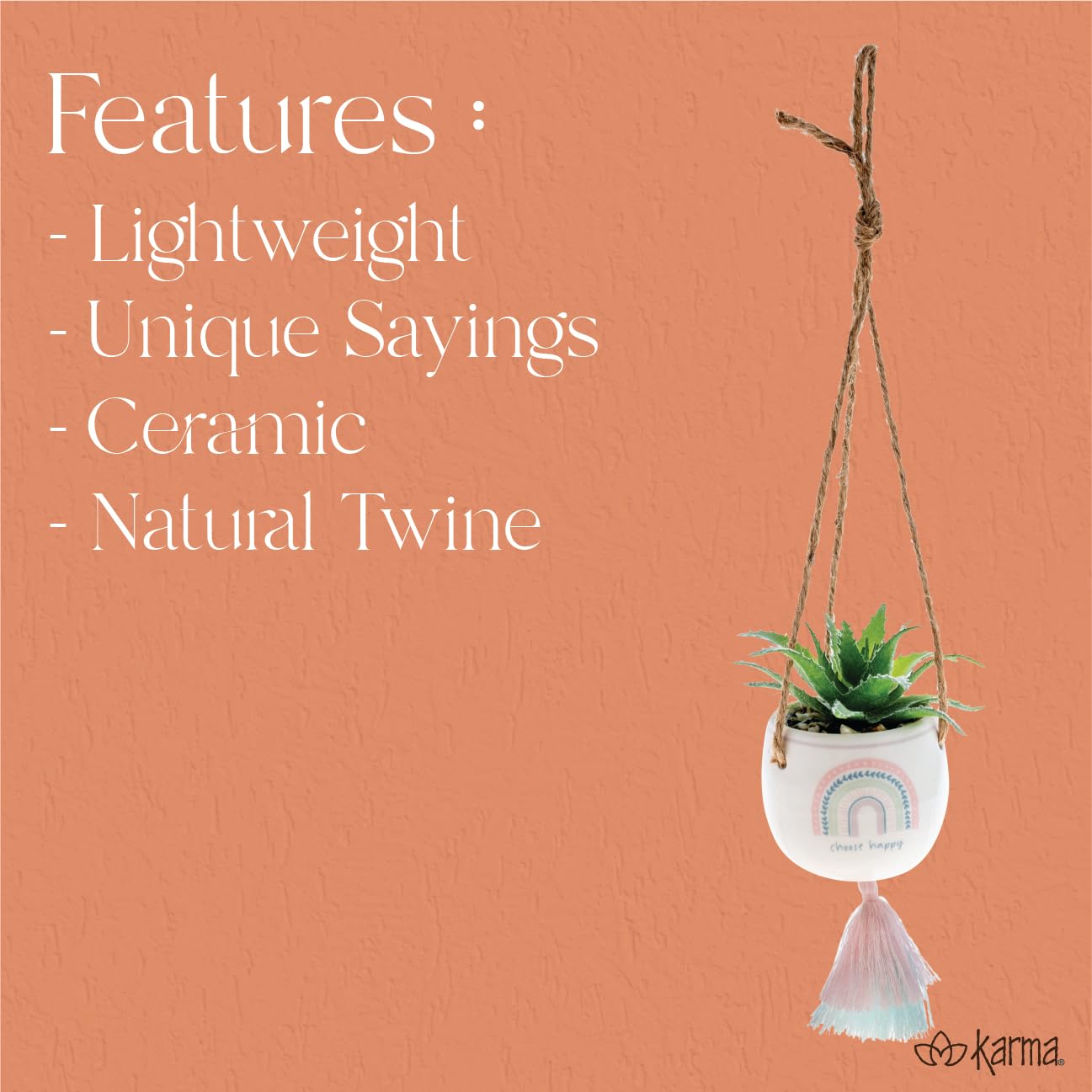 Karma Shaped Hanging Succulent Pot Sloth