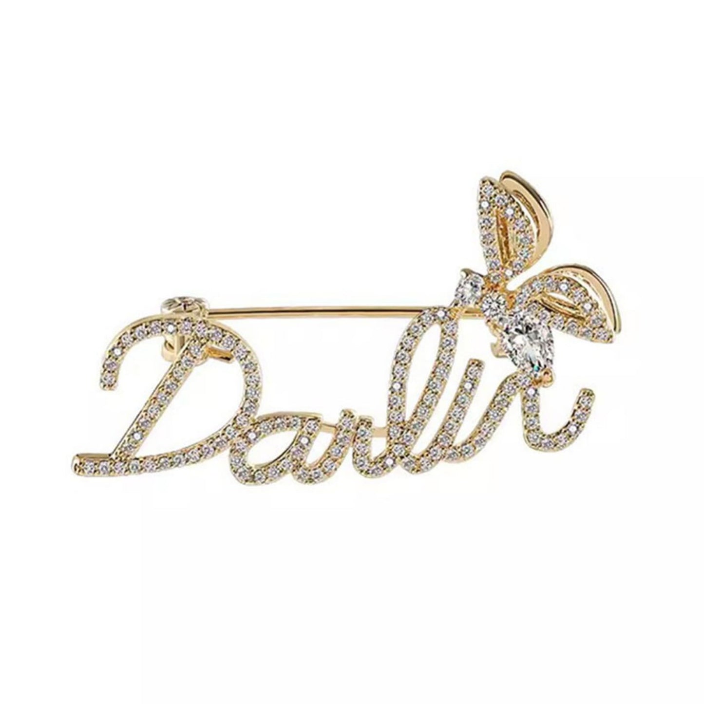 Vbvbip Gold Bee Letter Brooch – Elegant Rhinestone Alloy Lapel Pin for Women’s Blazers, Office & Party Jewelry Accessories.