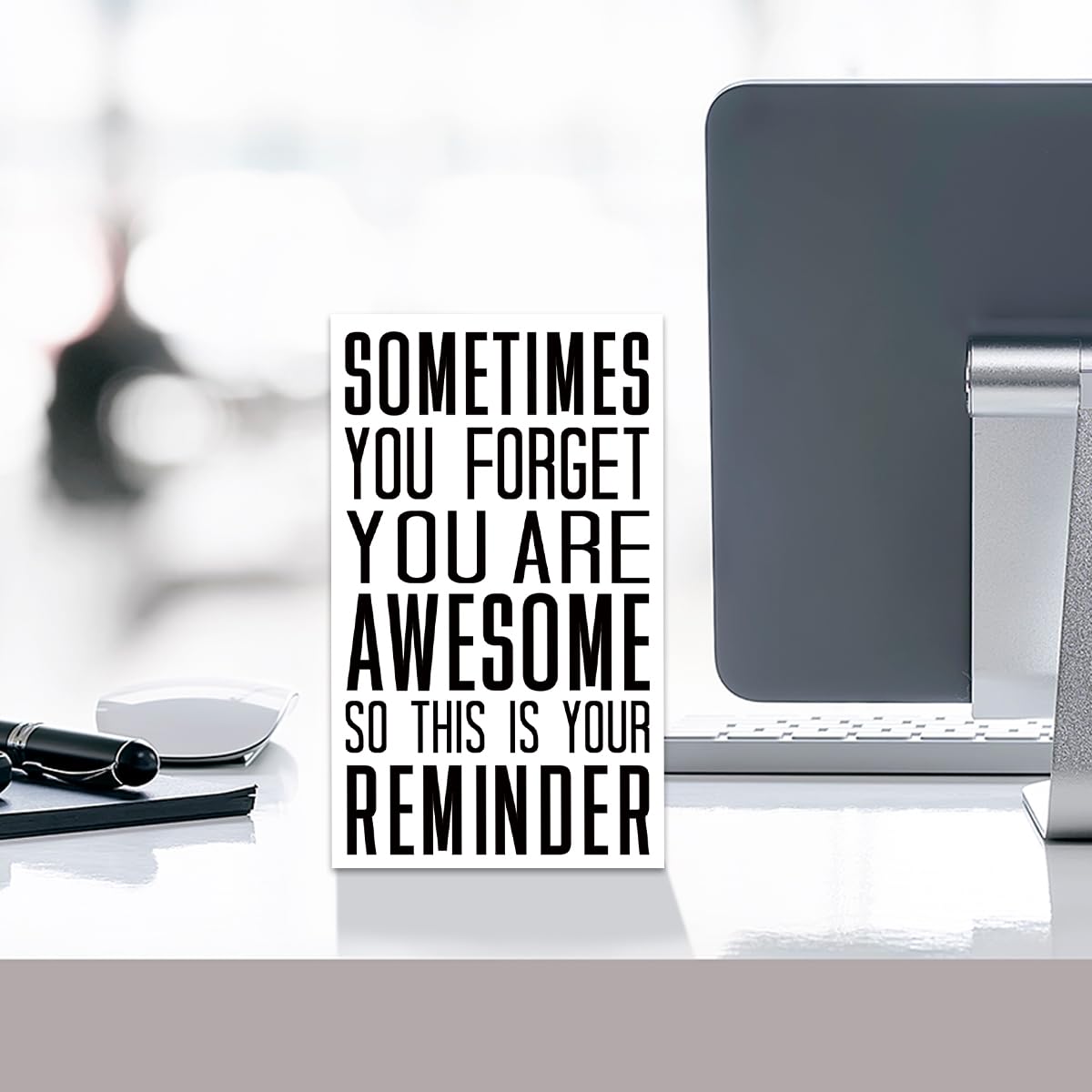 You Are Awesome Sign Wood Box,Inspirational Quote Wooden Block Sign for Home Office Tabletop Shelf Decor 10'' L x 6'' H,Motivational Desk Decor Accessories for Women