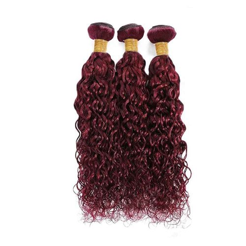 Giginger Burgundy 99J Water Wave Human Hair Bundles 22 24 26 inch Wine Red Human Hair Bundles Burgundy 100% Unprocessed Raw Quick Weave Hair for Black Women