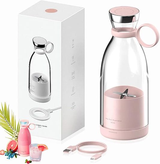 Portable Blender for Smoothies, Personal Small Smoothie Blender with 11.83 Oz/350ml for Shakes and Smoothies, Durable Stainless Steel Blades, Magnetic Charging, Convenient (Pink + Type-C Charging)