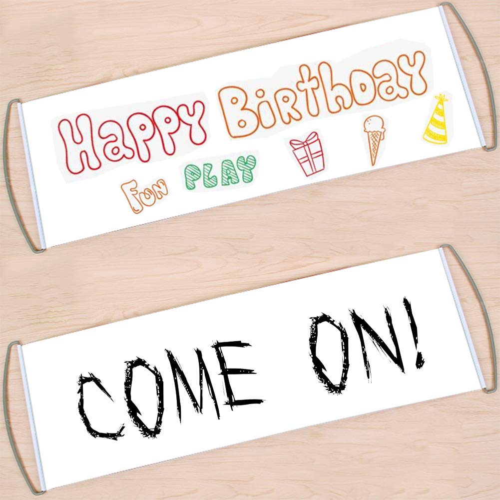 DIY Vinyl Blank Banner Kit,Reusable Handheld Pocket Dry Erase Custom White Banner for Birthday Party, Sports,Concerts,Cheer Congratulations,Team Spirit Event