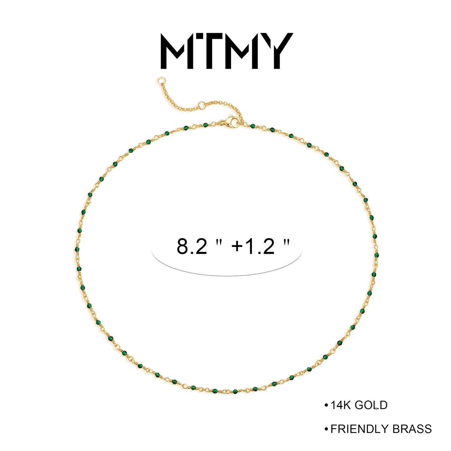 MTMY Gold Anklets for Women 14K Gold Plated Tiny Bead Anklet Green Cubic Zirconia Tassel Foot Chain Dainty Adjustable Cute Anklets Summer Beach Boho Jewelry Gift for women (crystal-green)