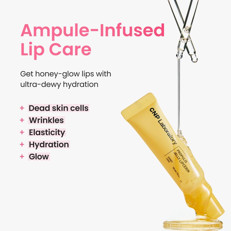 CNP Propolis Jelly Lipcerin™ - Hydrating Lip Balm & Gloss with Manuka Honey + Hyaluronic Acid, Korean Skincare, 0.3 fl.oz.