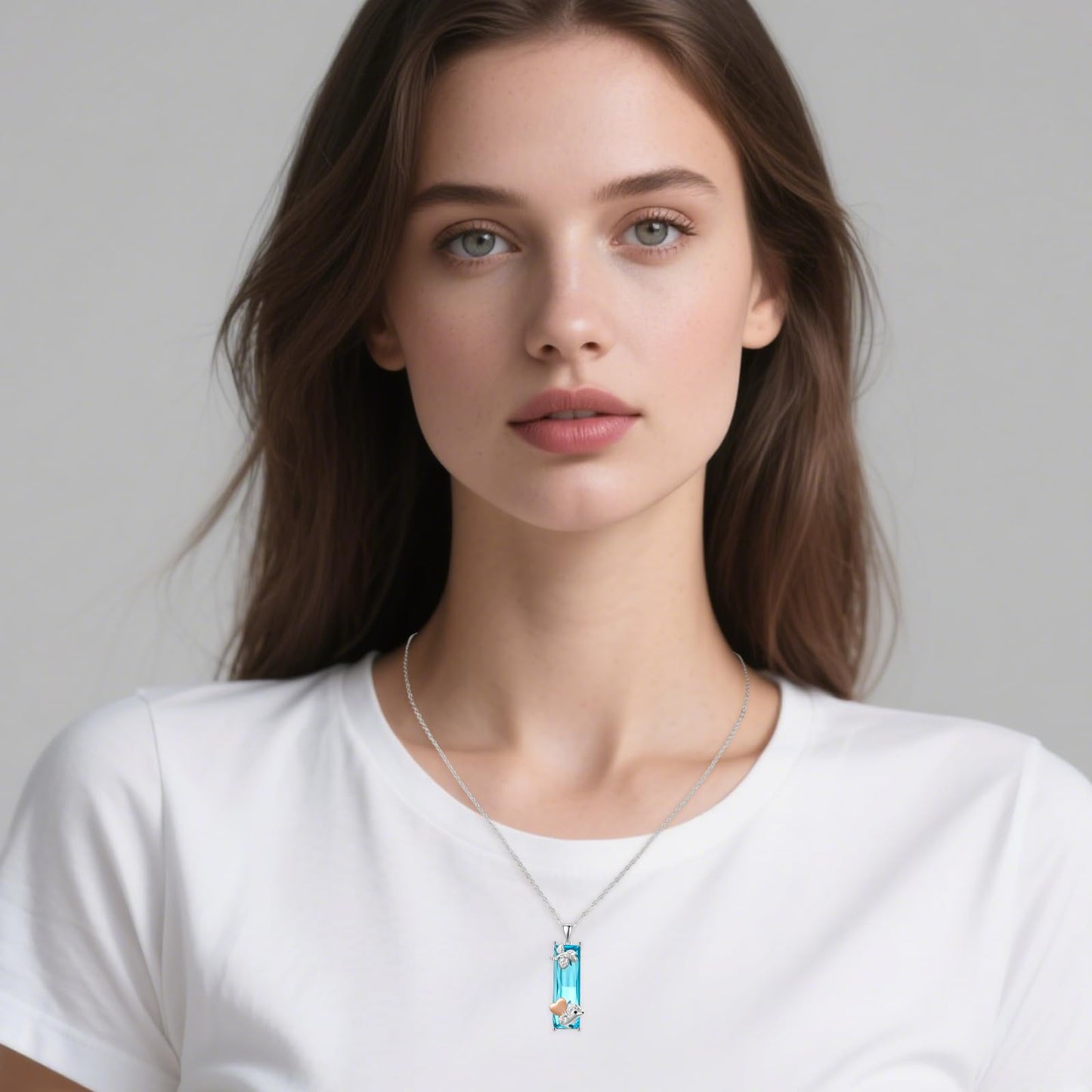 AENEAS Valentines Day Gifts for Women Her Hedgehog Necklace for Women 925 Sterling Silver Blue Crystal Love Heart Jewelry Gift for Animal Lover Women Wife Her
