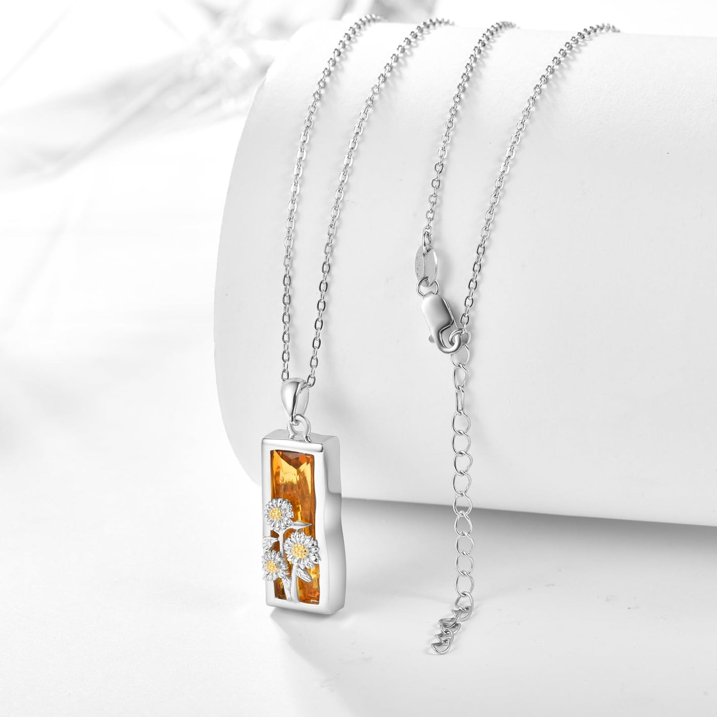 AENEAS Sunflower Necklace 925 Sterling Silver Crystal Sunflower Pendant Necklace Sunflower Jewelry Gifts for Women