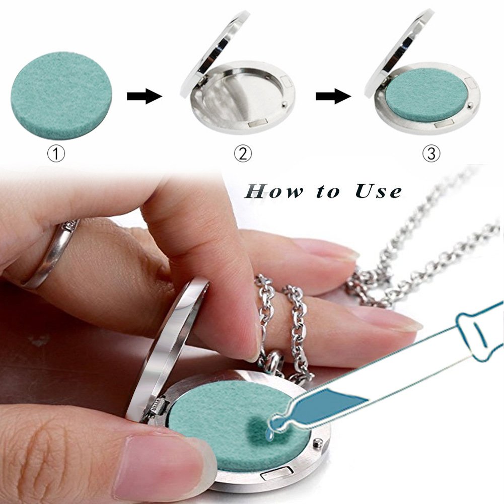 Aromatherapy Essential Oil Diffuser Necklace 316L Stainless Steel Locket Pendant with 24 Inch Chain (Butterfly)