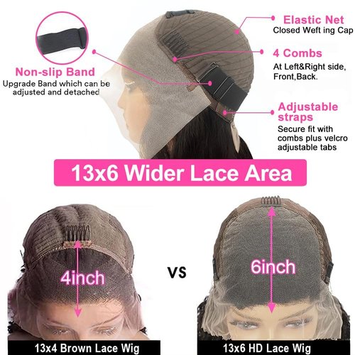 YJVMR 22 Inch Deep Wave Lace Front Wigs Human Hair 13x6 HD Lace Front Wigs Human Hair Pre Plucked Curly Wig 200 Density Glueless Frontal Wigs for Women