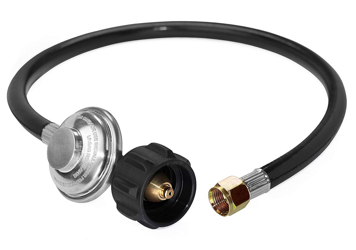 DOZYANT Propane Regulator and Hose Universal Grill Regulator Replacement Parts, QCC1 Hose and Regulator for Most LP Gas Grill Heater and Fire Pit Table, 2 Feet