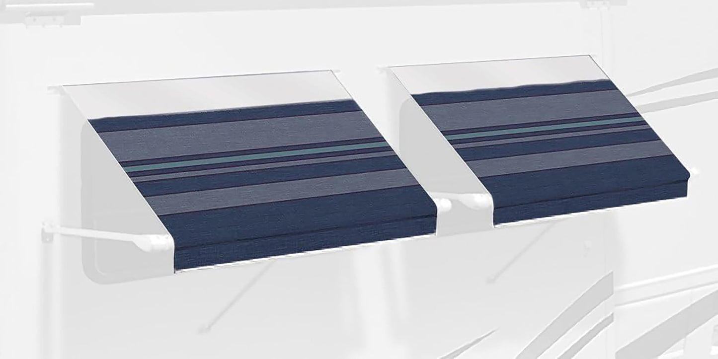 Carefree IE0557C00 SL Premium Indigo Blue 5.5' Long RV Camper Complete Window Awning with White Arms (Indigo with White Wrap and Red Tenera Thread)