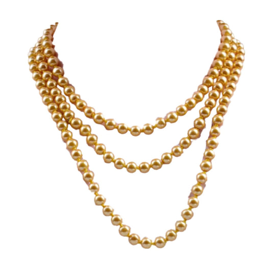 1920s Long Pearl Necklace Faux Pearls Necklace Imitation Beaded Long Pearls Necklace 1920s Gatsby Costume Jewelry-yellow
