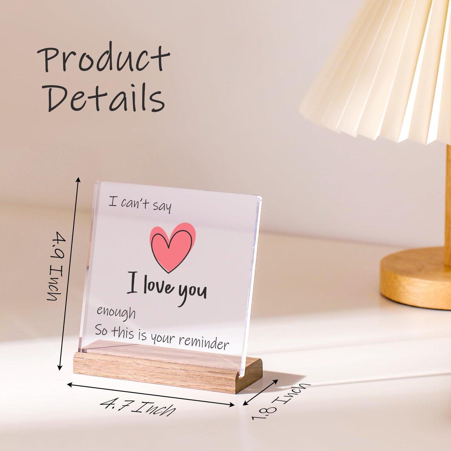 FreeJac I Love You Gifts for Her Him - Valentines Day Gifts for Girlfriend Wife Christmas Birthday Wedding Anniversary Keepsake Loving Acrylic Plaque Gifts for Boyfriend Husband Miss You Gifts
