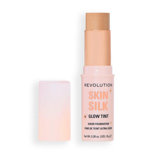 Revolution, Skin Silk Glow Tint Sheer Foundation Stick, Sheer-Light Coverage & Buildable for Even Complexion, Vegan & Cruelty-Free, Medium Neutral, 0.28 oz