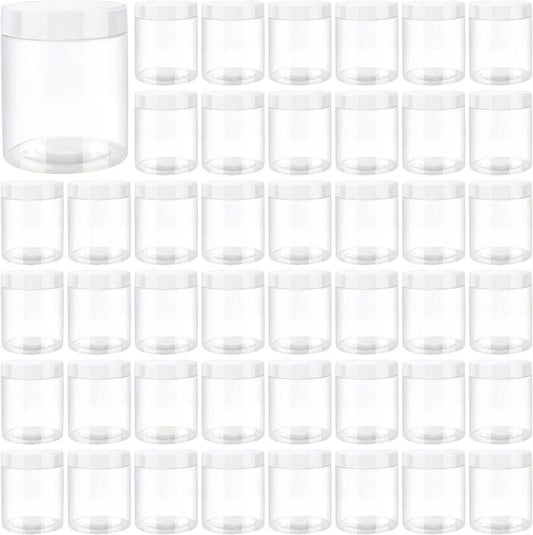 Clear Plastic Jars - 46 Pack 8 OZ Storage Containers for Slime, Food & Beauty Products | BPA Free