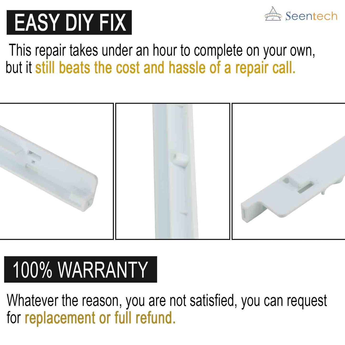 Seentech 240530701 Refrigerator Pan Hangers (Right) - Compatible Frigi-daire Refrigerator - Replaces: 917558,AH430917,EA430917,PS430917,AP2116590,240460501
