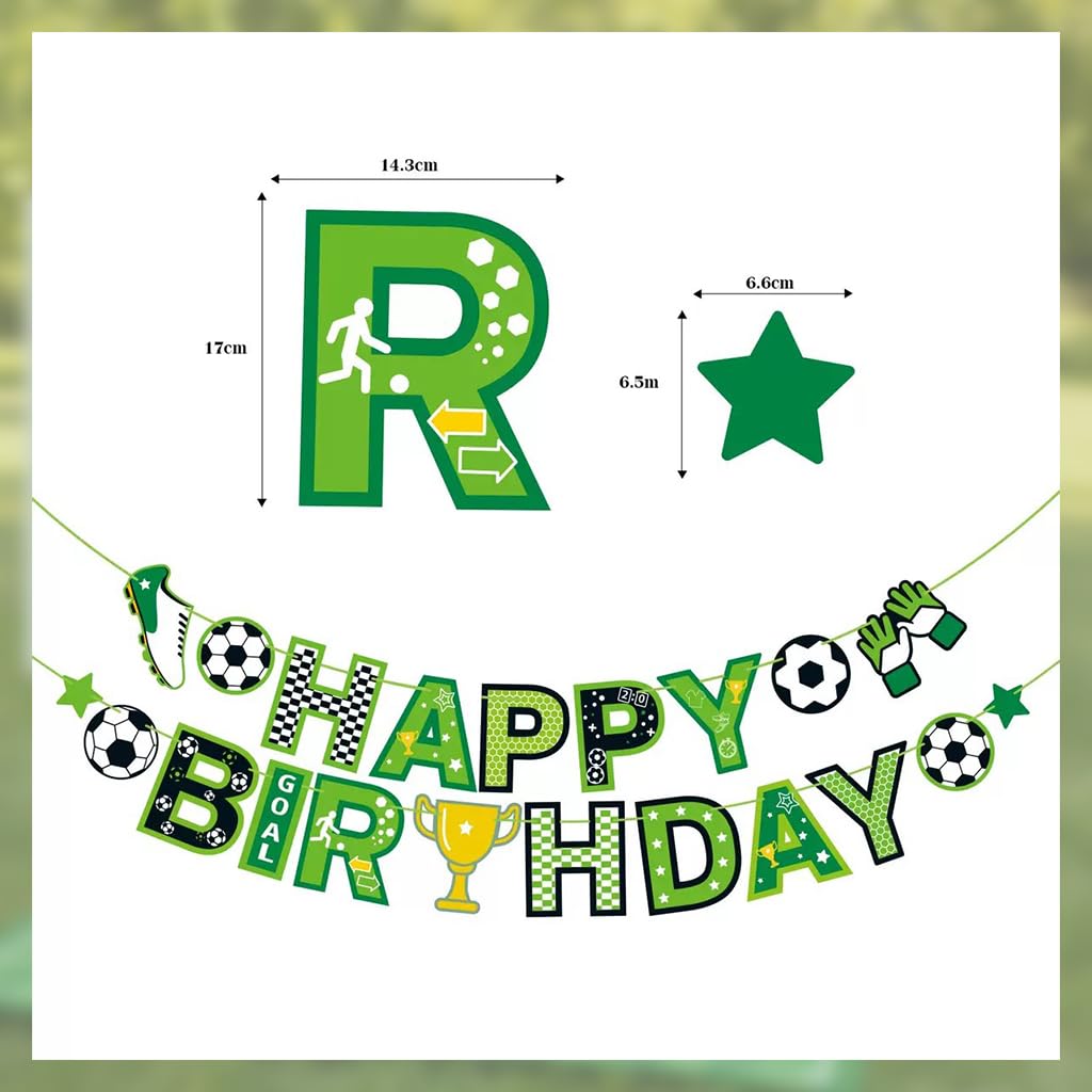 167 Pcs Soccer Party Decorations Birthday Kit Soccer Theme Party Supplies Set Serves 24 Guests Banners Balloons & Cake Toppers Indoor Outdoor Decor