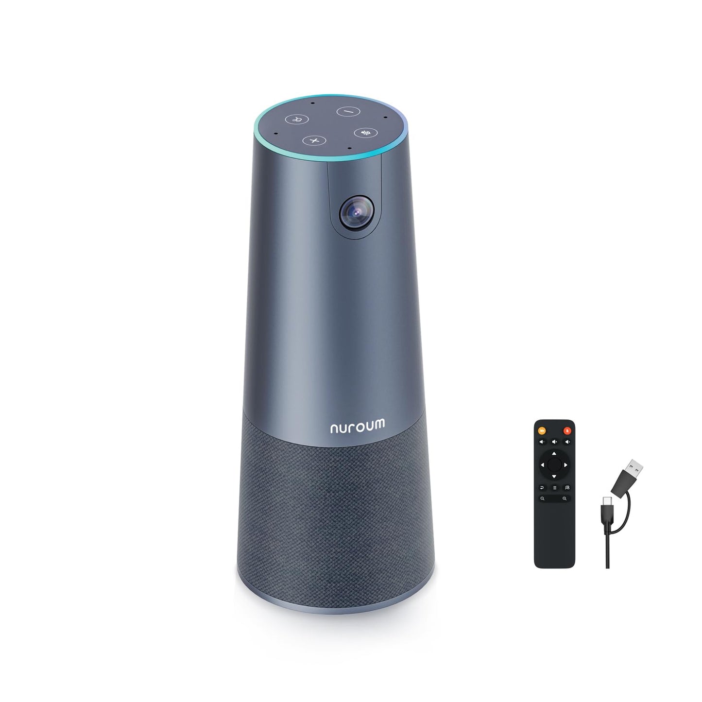 NUROUM C40(2nd Gen) 2K Video Conference Webcam with Microphone and Speaker, 5X Zoom, 4 Noise Cancelling Mics Conference Room Camera, 120°Ultra Wide Angle, 16ft Voice Pickup, for Zoom/Skype/Teams