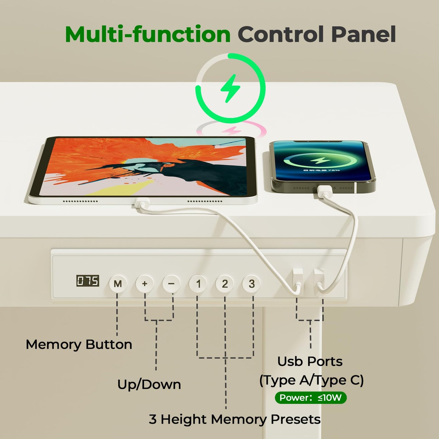 JYLH JOYSEEKER Small Standing Desk with Drawer, 35" x 20" Whole Piece Tabletop Electric Sit Stand Desk, Height Adjustable Desk with Storage & USB Ports, Quick Install Home Office Computer Desk, White