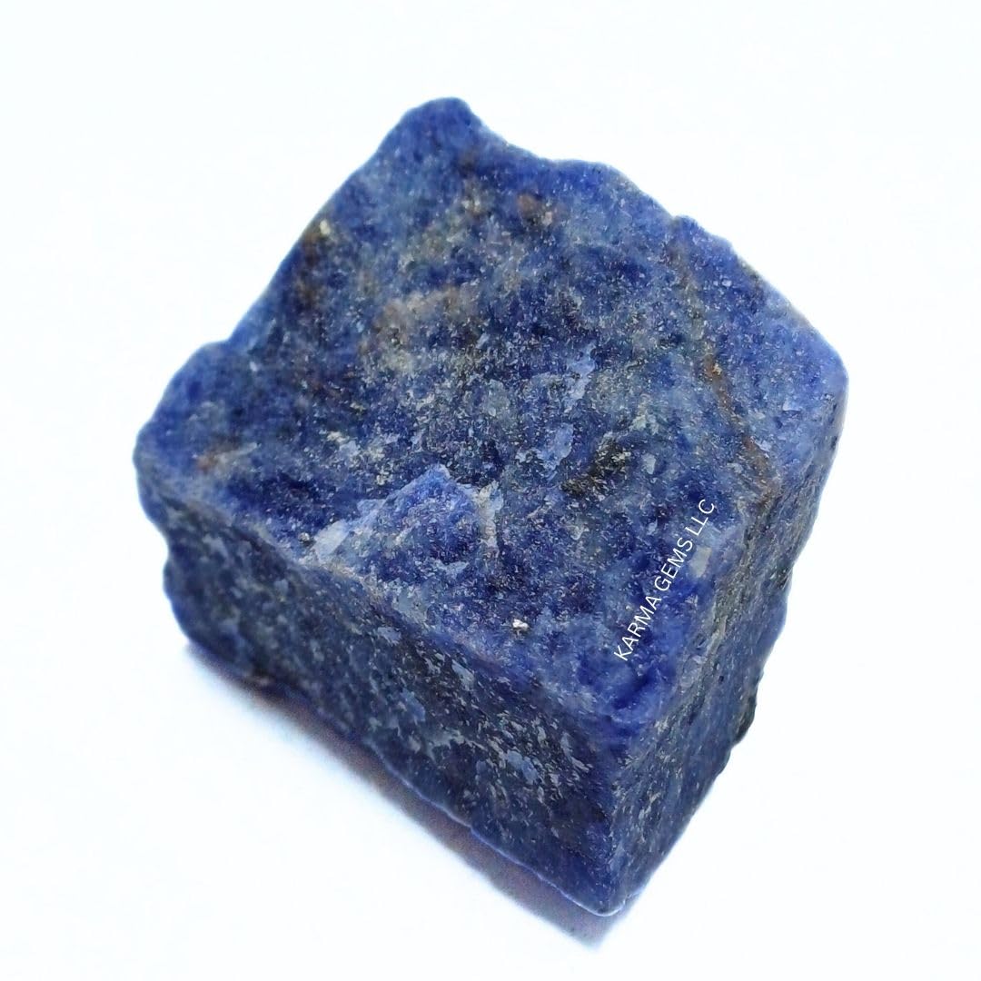 Karma Gems 5 Pcs Sodalite Natural Crystals - Raw Tumbling Rocks and Collections for Kids - Cool Agate Crystal and Stones - Chakra Energy Balancing, Meditation, and Reiki Practices