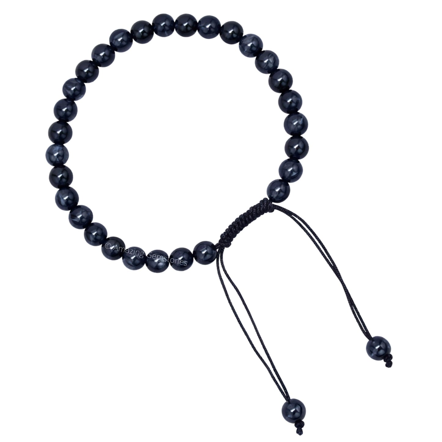 Amazing Gemstone Blue & Black Tiger Eye Bracelet for Women Men's Gifts - Protection Healing Crystal Bracelet - 6mm Gemstone Beaded Adjustable Bracelet Pulseras Para Hombres Mujer Stocking Stuffers