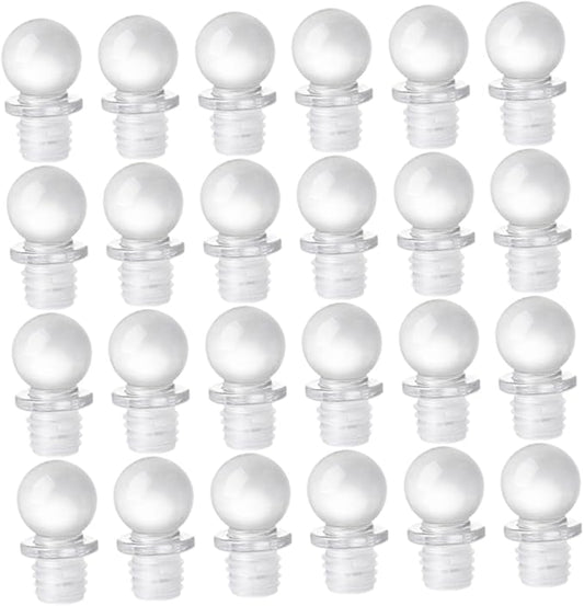 Garneck 24pcs Glass Ball Wine Bottle Stoppers Reusable Wine Savers with Airtight Seal and Beverages and Glass Design Great for Home Use