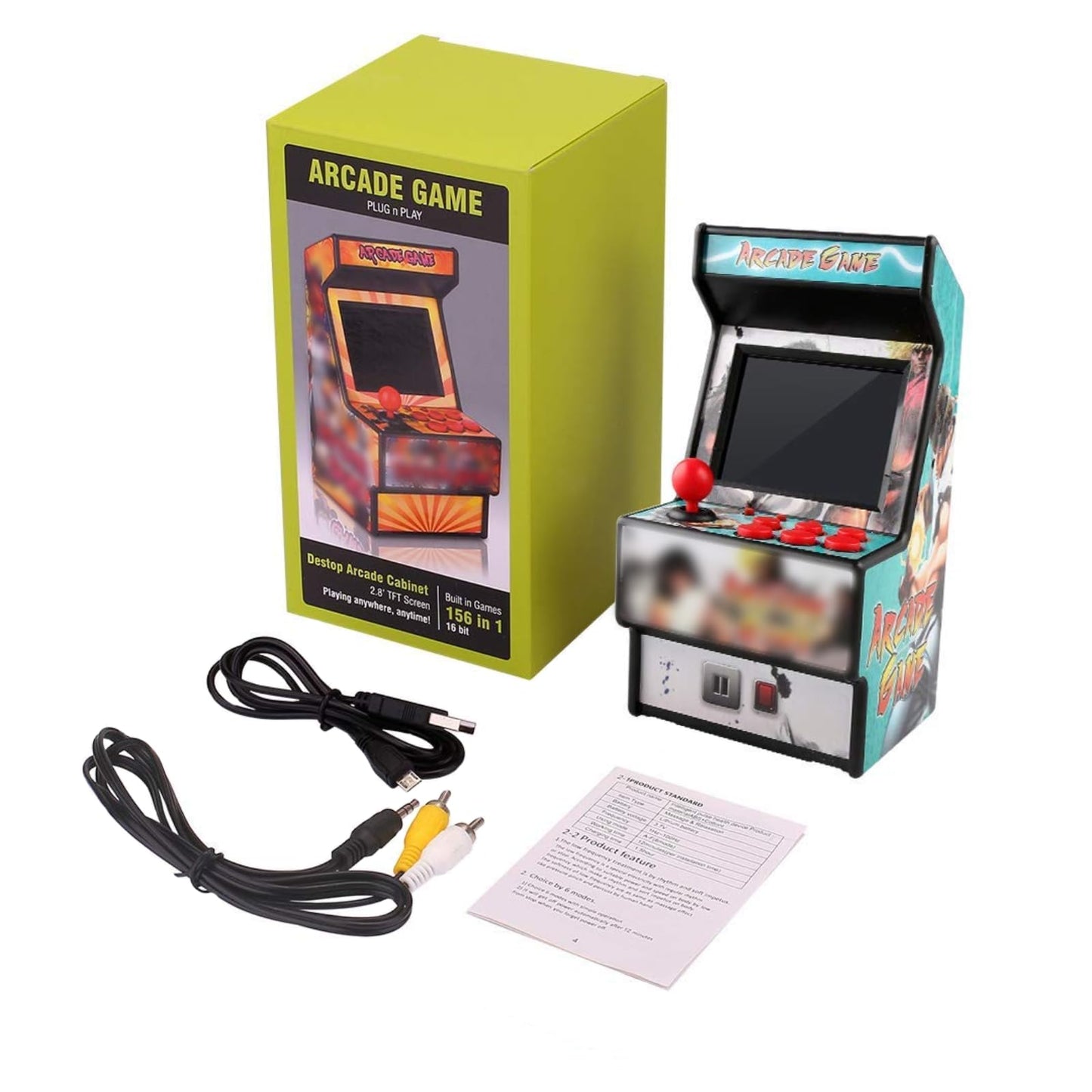 EASEGMER Mini Arcade Game Machines for Kids with 156 Classic Portable Handheld Video Games 16 Bit 2.8 Inches Screen Travel Gaming Electronic Toys Novelty Gift for Boys and Adults - Blue