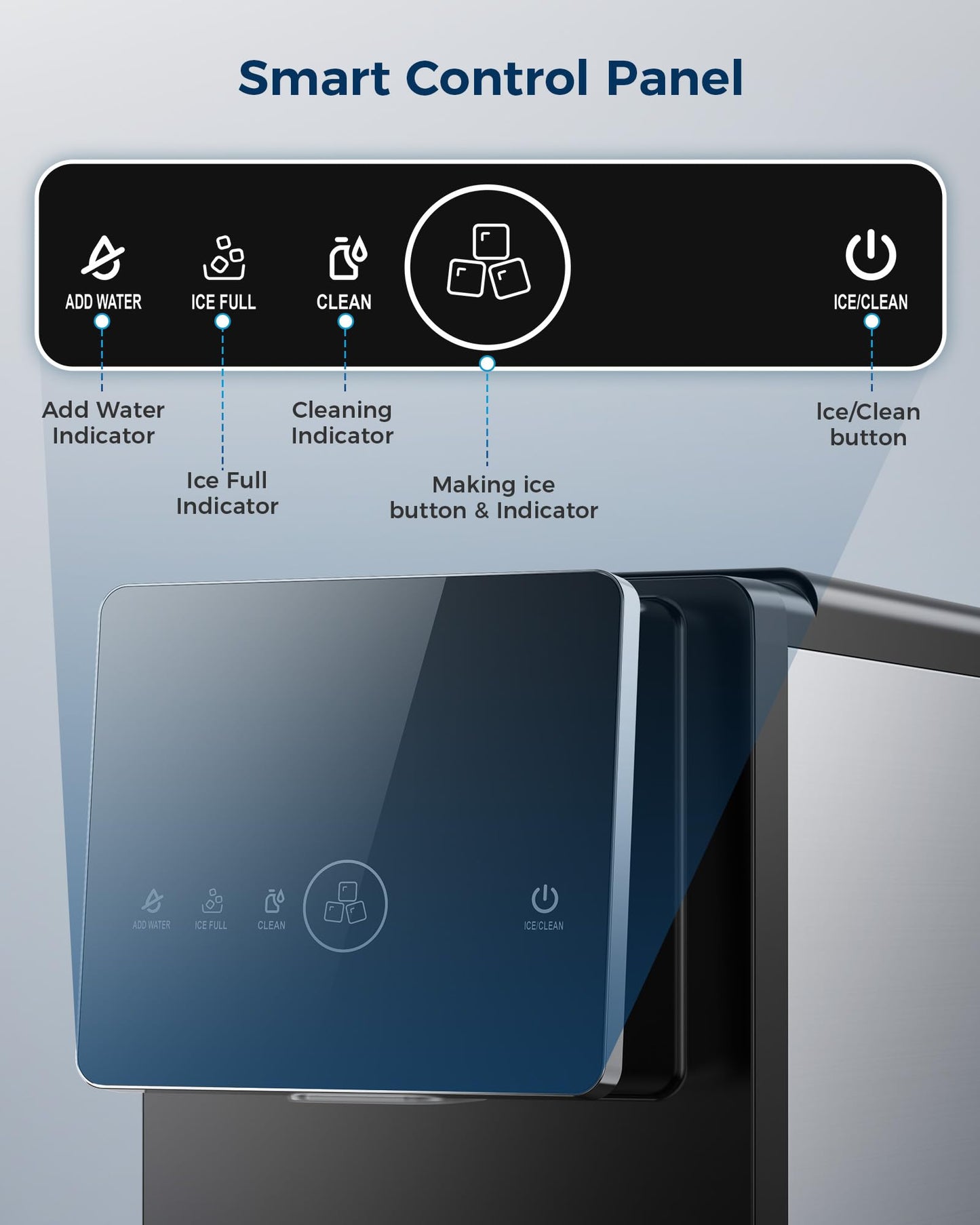 Nugget Ice Makers Countertop, 33lbs/24H Pebble Ice Maker with 1.8L Water Tank, Self-Cleaning, Portable Pellet Ice Machine with Self-Dispensing for Home/Kitchen/Office