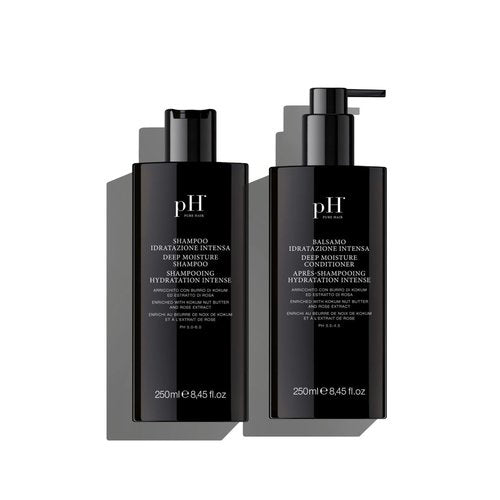 pH PURE HAIR Deep Moisture Shampoo & Conditioner Set - Moisturizing Formula For Dry Damaged Hair - Enriched with Kokum Nut Butter and Rose Extract - 8.45 Oz (Pack of 2)