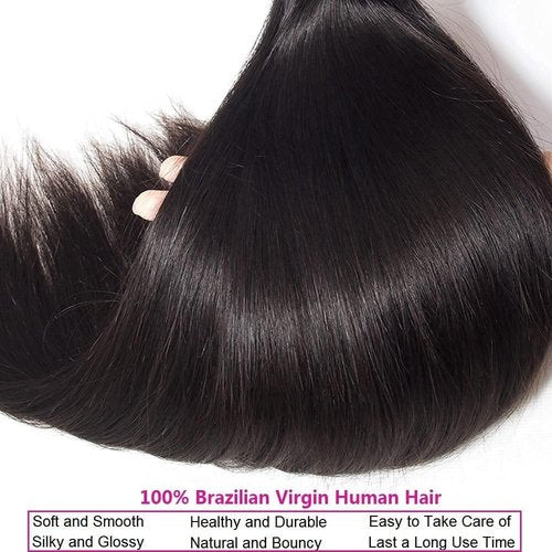 Giginger Bundles Human Hair 22 24 26 Inch Human Hair Bundles Natural Black Unprocessed Quick Weave Soft Sewn In Hair Extensions for Black Women