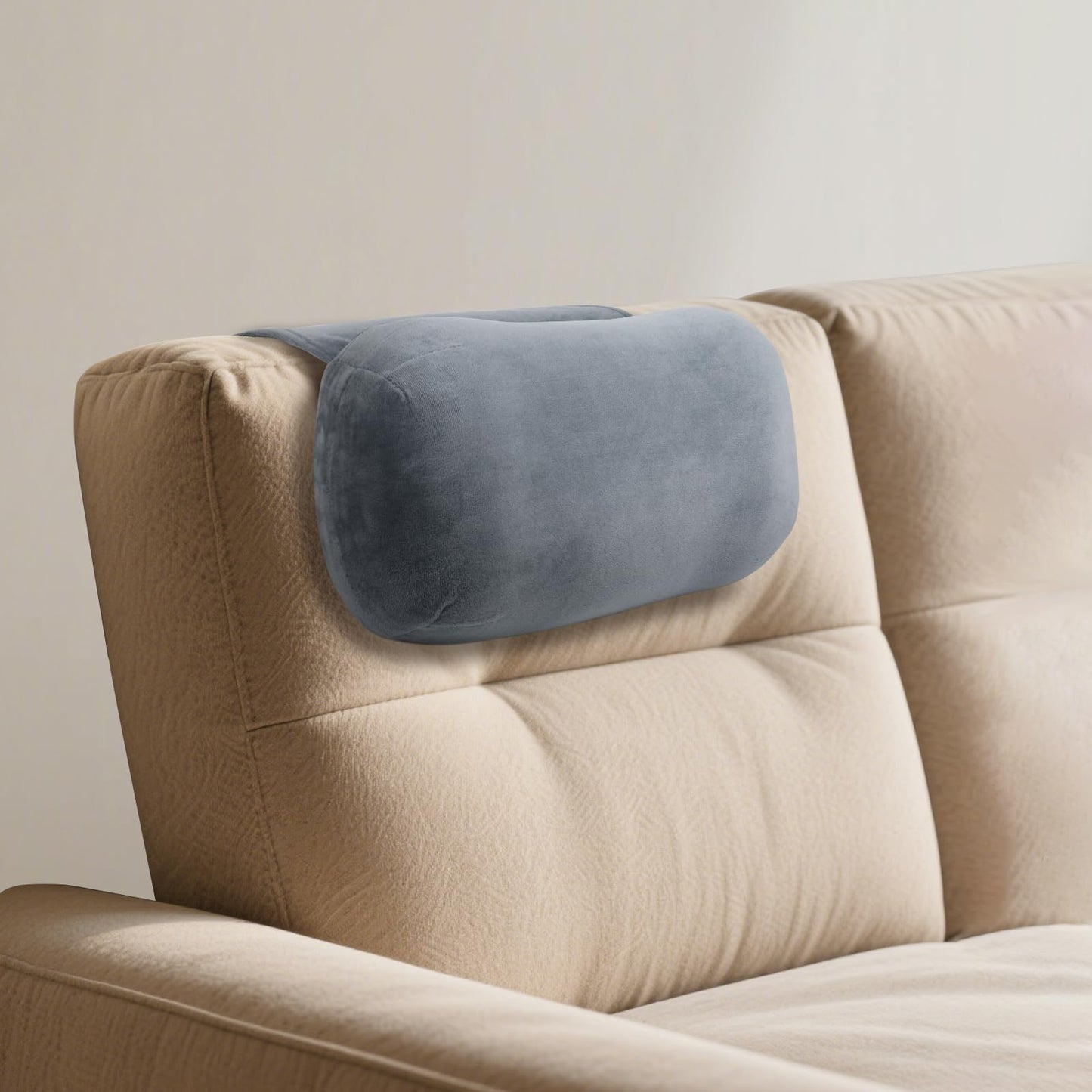 Head Recliner Pillow, Memory Foam Headrest Pillows for Recliner Chairs, Non-Slip Headrest Cushion for Neck Pain Relief, Neck Support Pillow for Travel Home Sofa Armchair (Grey)
