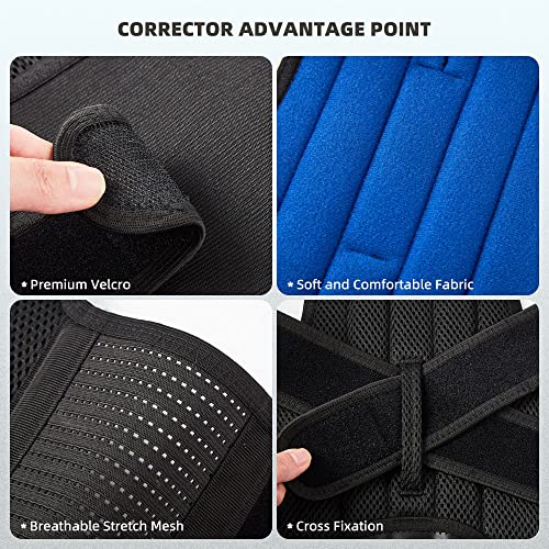 Upgraded Back Brace Posture Corrector for Men and Women - Relief for Neck, Back,and Shoulder Pain - Full Adjustable and Breathable Posture Back Brace - Improve Back Posture and Provide Lumbar Support