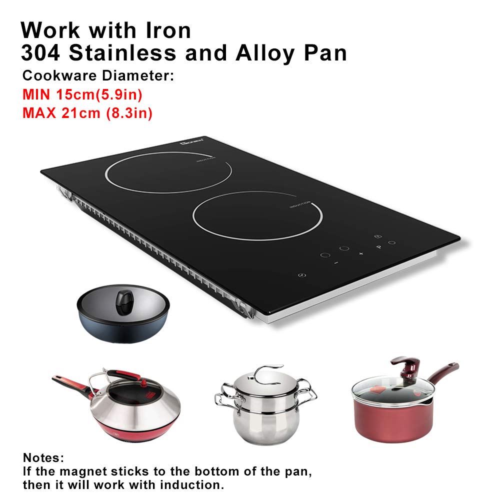 Induction Cooktop 30 Inch,4 Burner Electric Stove with Power Boost Smooth Surface Ceramic Glass,Black,220-240V,Shutdown,Timer,Pause,Child Lock,Drop-in,Hot Plate Cooktop,Electric Induction Burner,7200W