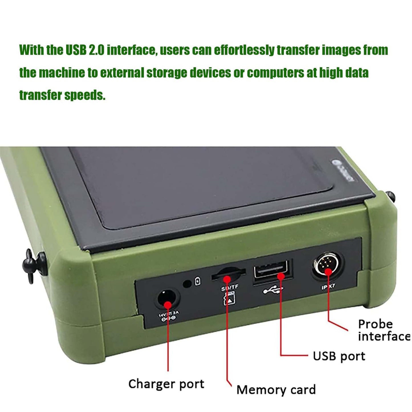 DAWEI Veterinary Ultrasound Machine for Pregnancy Portable Vet Handheld Scanner B-Ultra Sound Lightweight Ultrasound with 3.5Mhz Waterproof Probe for Pig,Sheep,Dog use