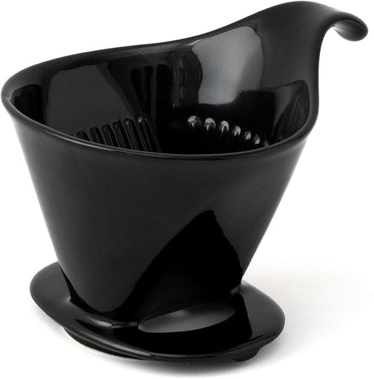 Zero Japan - Bee House Pour Over Coffee Dripper - Lead-Free & Cadmium-Free Ceramic Coffee Maker with Elegant Peek Hole, Drip Cone Brewer Coffee Gifts, Brewing Accessories - Black, Standard Size
