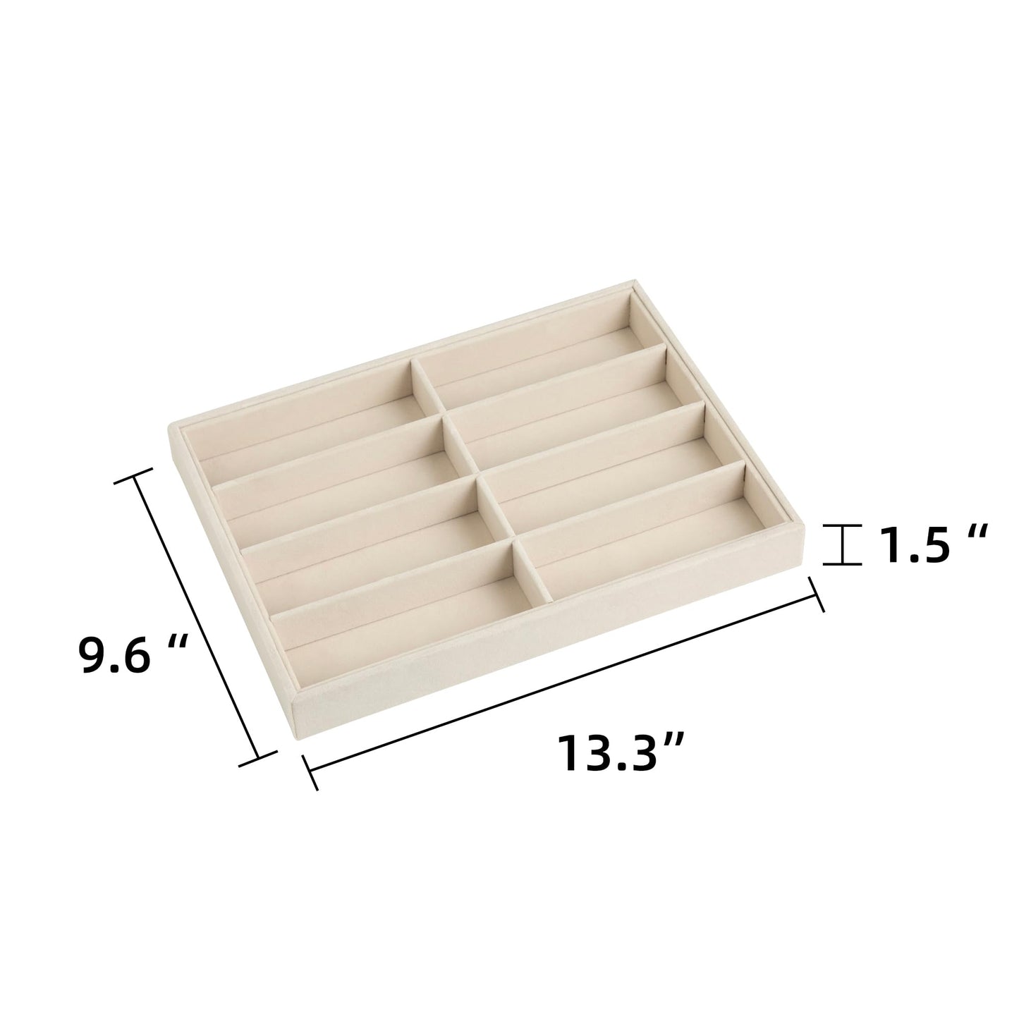Frebeauty Sunglass Organizer,Velvet Glasses Organizer,8-Slot Sunglasses Tray for Drawer, Men's/Women's Sunglasses Box, Glasses Holder for Watch Stackable Eyeglass/Eyewear Display Tray(Beige)