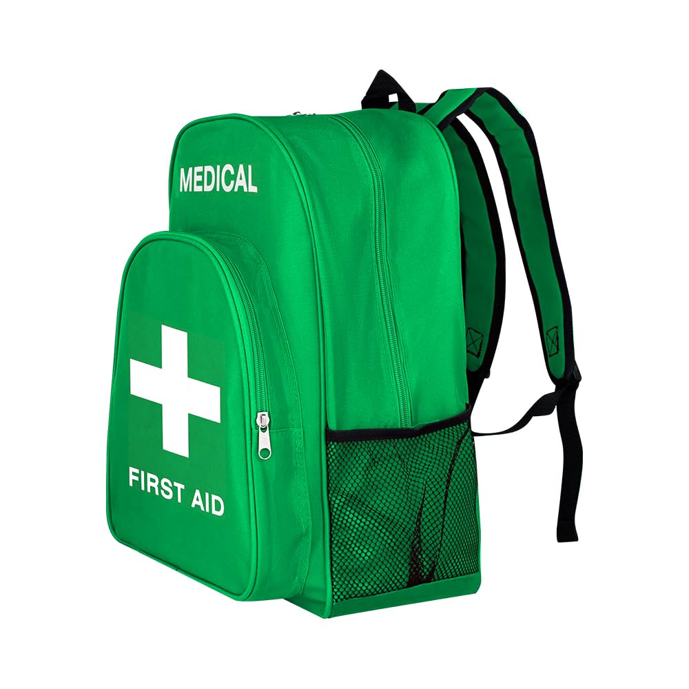 PAXLAMB Red First Aid Bags Empty First Aid Backpack Empty Medical Storage Bag for First Aid Kits Pack Emergency Hiking Backpacking Camping Cycling Riding Climbing Travel Car (Green)