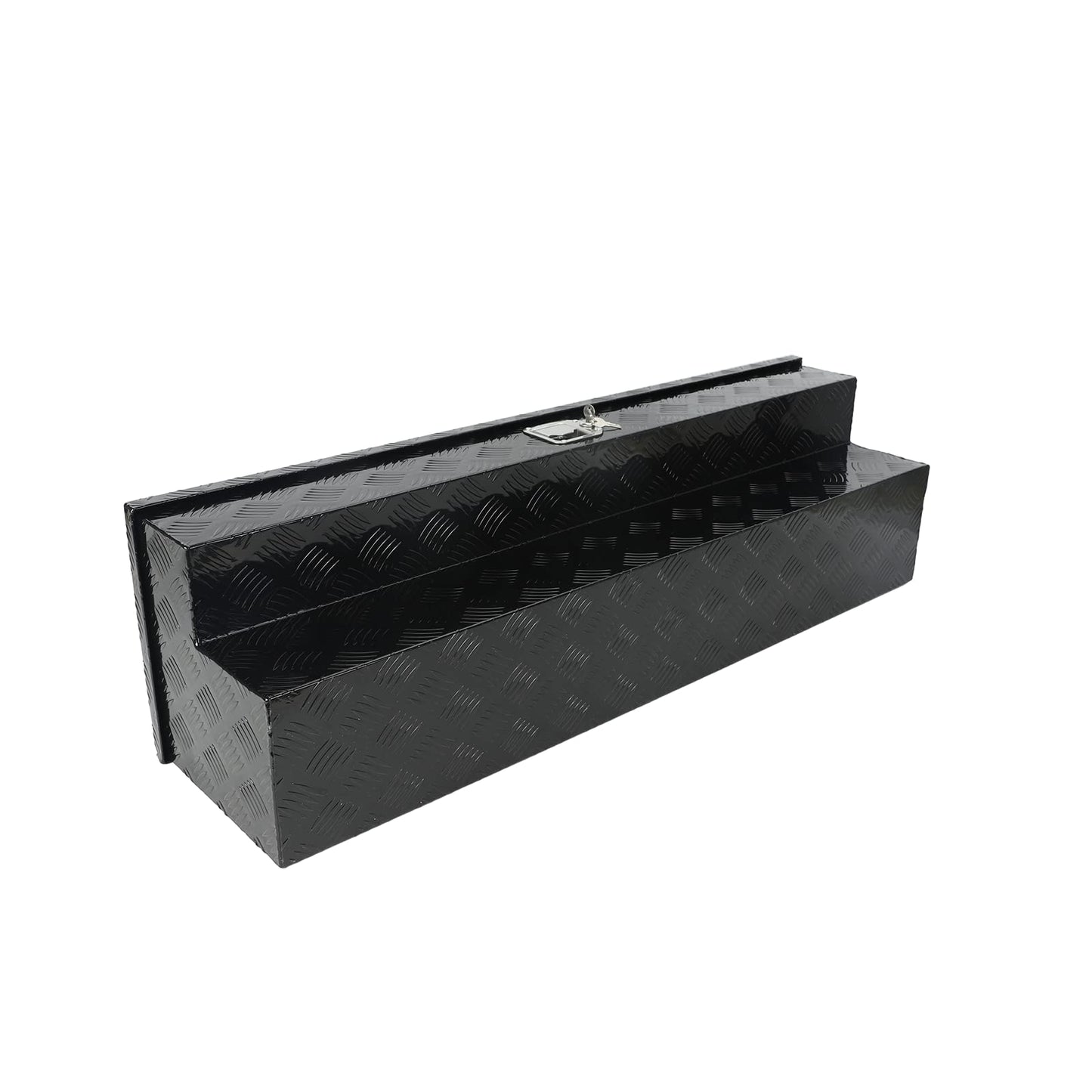 Minseter Black Aluminum 48 Inch Side Mount Tool Box, Side Truck Box with Paddle Latch