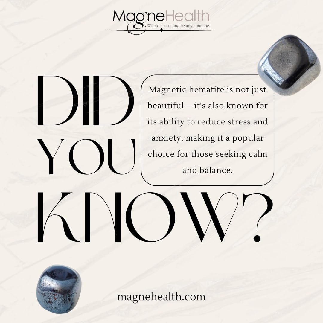 MAGNEHEALTH Hangover Ring, Thin Beveled Magnetic Hematite Band Ring, Hematite Band in Beveled Design for Magnetic Therapy, Acupuncture Ring - Size 7