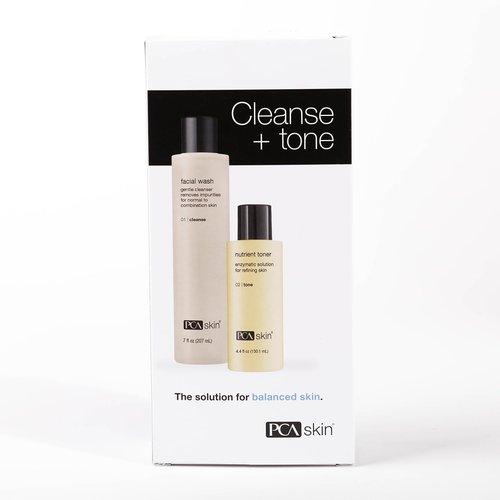 PCA SKIN Cleanse and Tone Skincare Kit, Foaming Face Wash and Nutrient Face Toner Kit, 2 Bottle Skincare Kit