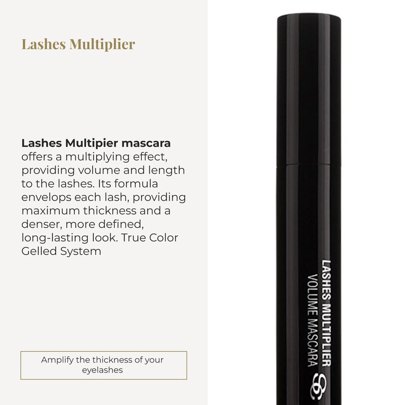 SALERM - Mascara - Lashes Multiplier - 9 ml - Adds Volume and Length to Lashes - Long-Lasting - No Clumping or Flaking - Humidity-Resistant - Black Color